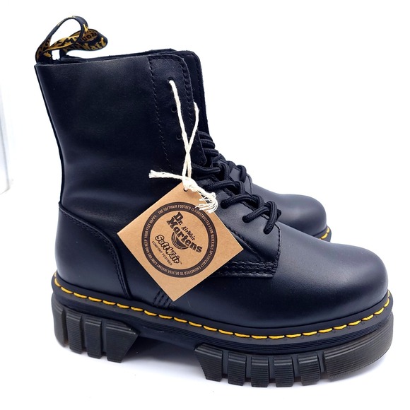 Dr Martens Audrick 8-Eye Platform Boots Womens US 7 EU 38 Black Airwear Quad Neo